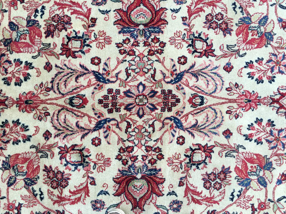 Sarouk Persian White & Red 7-11x11-7 cu | Manoukian Rugs™