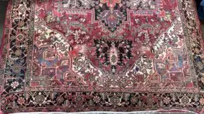 06155 Heriz Persian Red Black White 7-10x10-6 ms | Manoukian Rugs™