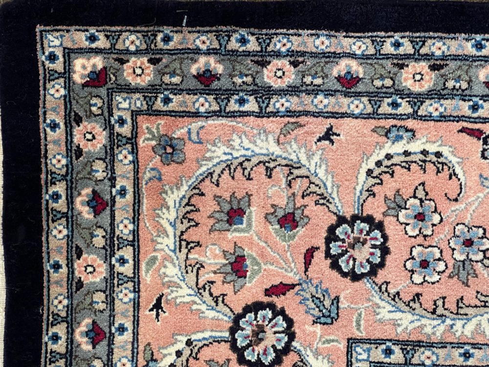 06209 Tabriz Design Pakistan Blue Pink Natural 8-2×8-6 | Manoukian Rugs™ corner