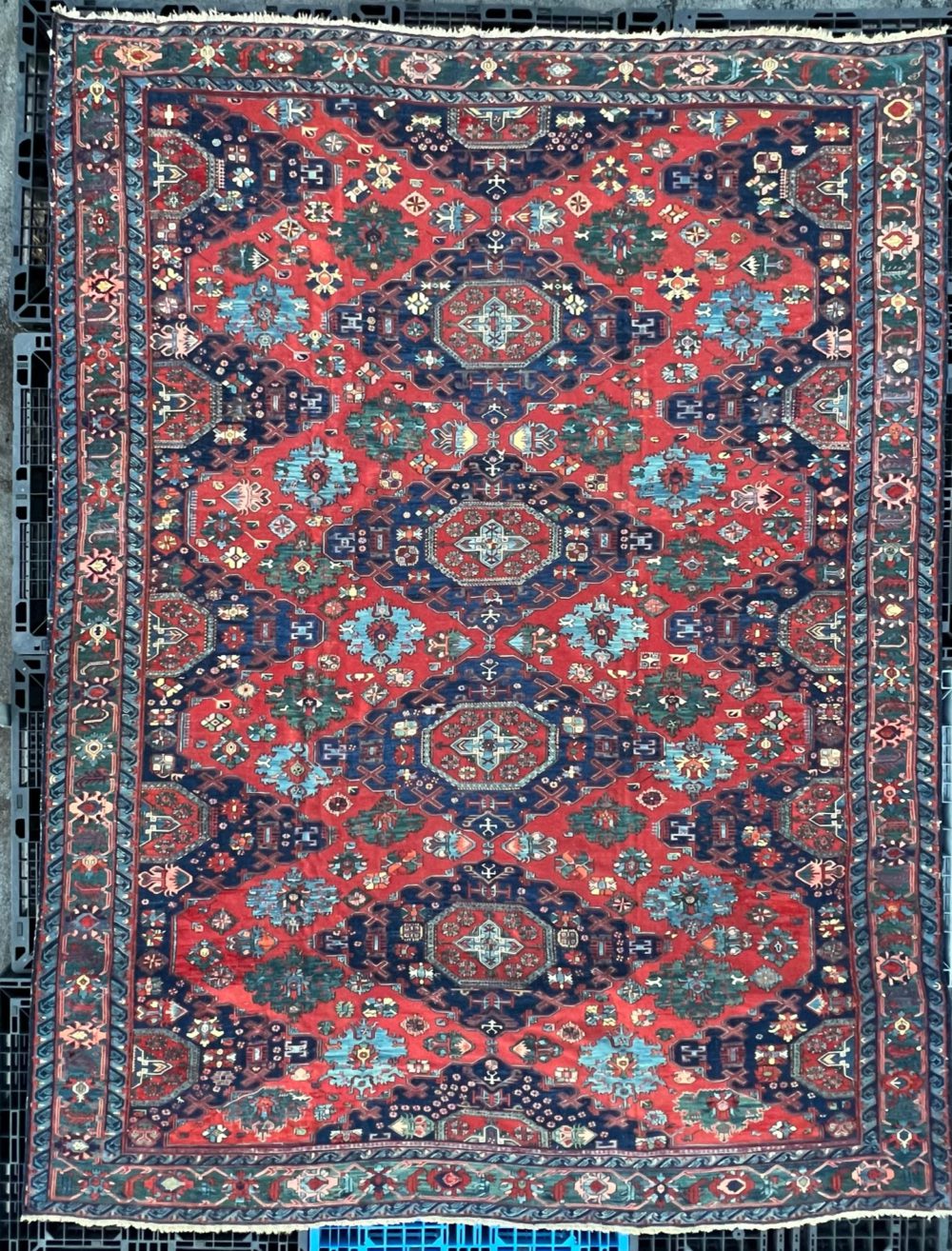 06686 Antique Caucasian Konnakent Red Blue Green 10x15-4 ws | Manoukian Rugs™