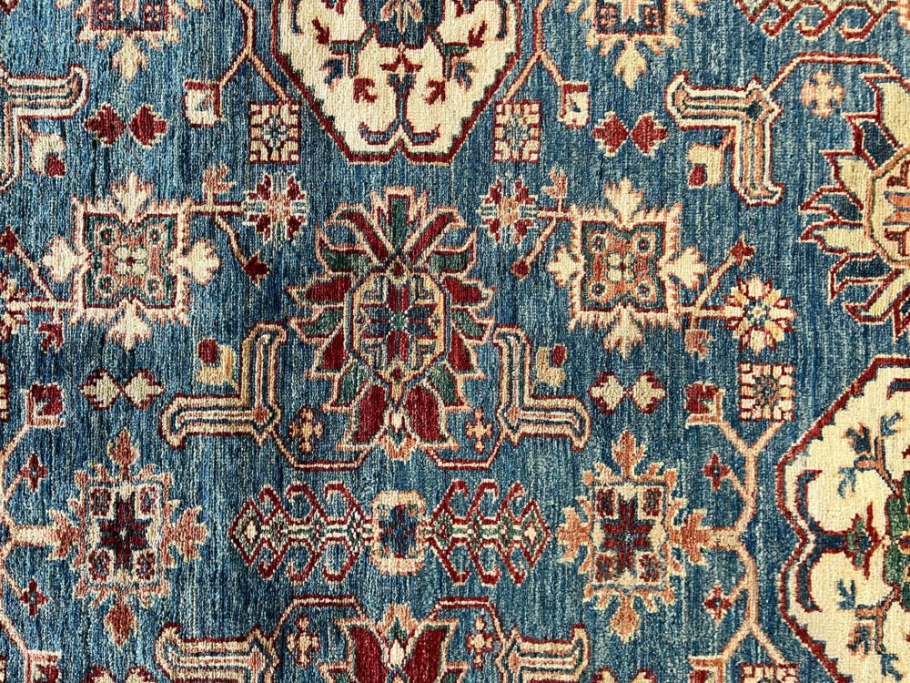 T-253 Super Kazak Blue Natural Red 8-1x10-3 | Manoukian Rugs™