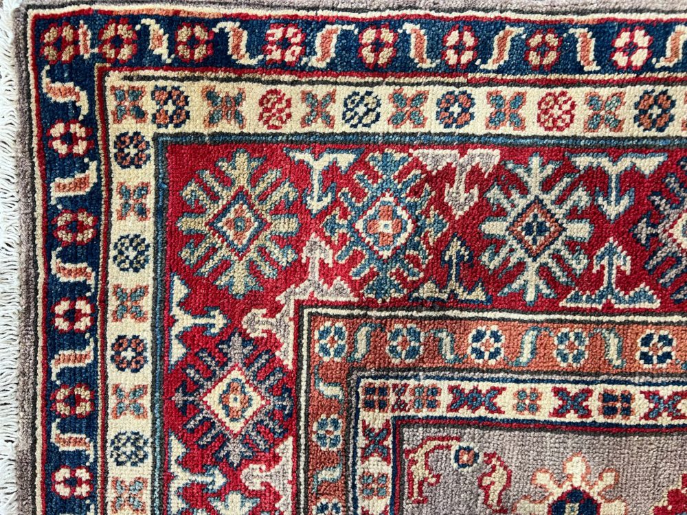 SS091322T350 Kazak Afghan Brown Red Beige 4-9x6-9 | Manoukian Rugs™