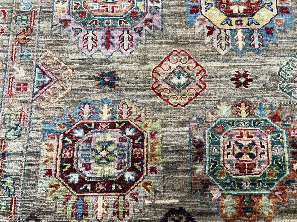 SS102822T362 Tribal Pakistani Gray White Red 5x8 | Manoukian Rugs™