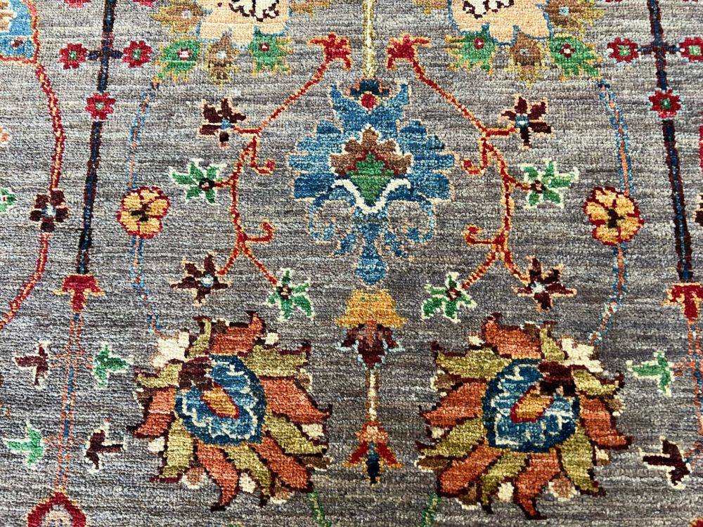 SS102822T369 Tribal Pakistani Gray Red Blue 5x7 | Manoukian Rugs™